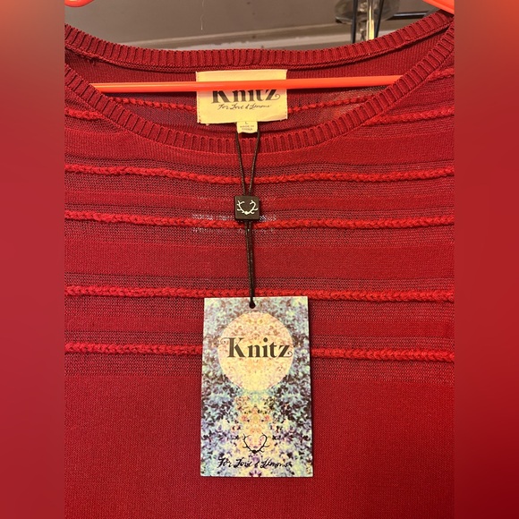 NWT FOR LOVE AND LEMONS KNITZ RED LONG SLEEVED DRESS - Picture 6 of 9